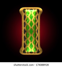 vector golden and green letter