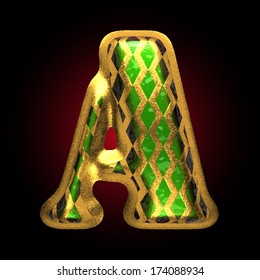 vector golden and green letter