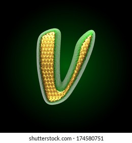 vector golden and green letter