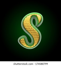 vector golden and green letter