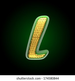 vector golden and green letter