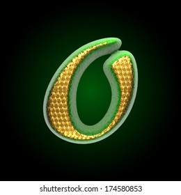 vector golden and green letter