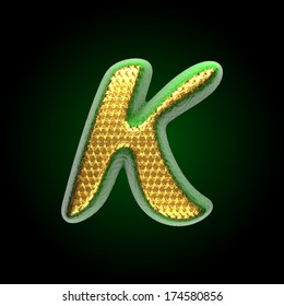 vector golden and green letter