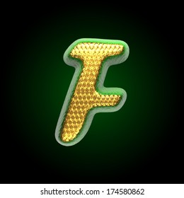 vector golden and green letter