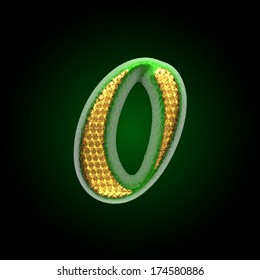 vector golden and green letter