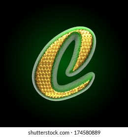 vector golden and green letter