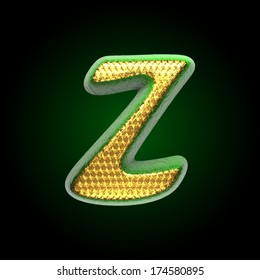 vector golden and green letter