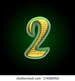 vector golden and green letter