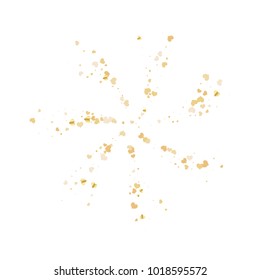 Vector golden heart. A wave of brilliant confetti. Print. Wallpaper