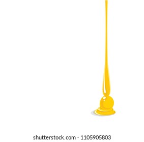 Vector of golden honey drops isolated on white background