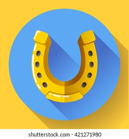 Vector Golden Horseshoe icon. Flat design style