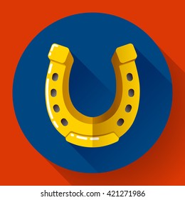 Vector Golden Horseshoe icon. Flat design style