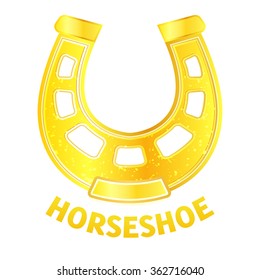 Vector Golden Horseshoe illustration. Use for logo, print, decoration