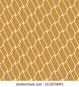 Vector Golden Illustration Seamless Wave Pattern. Abstract Curve Modern Background.