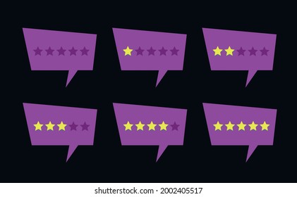 Vector golden isolated star rate set. Customer feedback concept. Vector