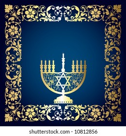 Vector golden judaism frame