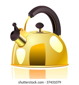 Vector golden kettle.