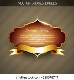 vector golden label with space for your text