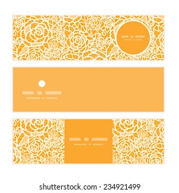 Vektor goldene Spitze Rosen horizontale Banner Muster Hintergrund