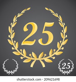 Vector golden laurel wreath branch