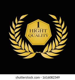 Vector golden laurel wreath "Quality Guarantee" number 1