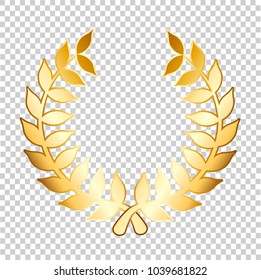 Vector Golden Laurels on transparent background, stock vector illustration