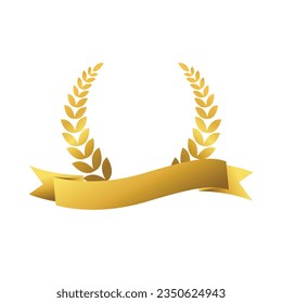 Vector golden leaves wreath background