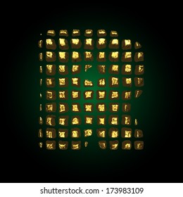 vector golden letter