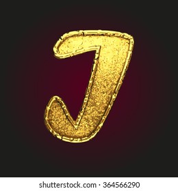 i vector golden letter