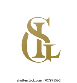 Vector Golden Letter G S L Logo 