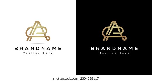 Vector golden A letter logo. Creative logo inspiration