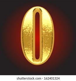 Vector golden letter on red