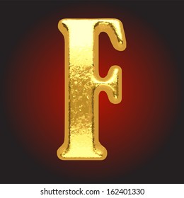 Vector golden letter on red
