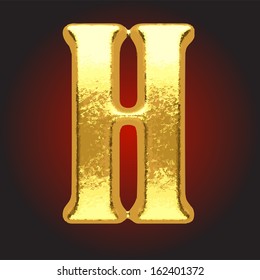 Vector golden letter on red
