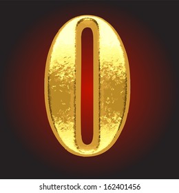Vector golden letter on red