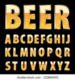 Vector Golden Letters With Beer Texture