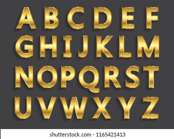 Vector Golden Letters.Set Of Gold Alphabet.
