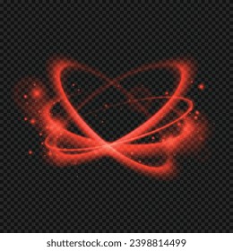 Efecto de remolque abstracto de luz dorada vectorial con fondo transparente.