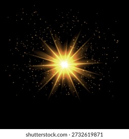 Vetor luz dourada. Sol, raios solares, madrugada png. Brilho dourado png, flash png.