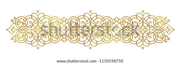 Vector Golden Line Art Element Design Stock Vector (Royalty Free ...