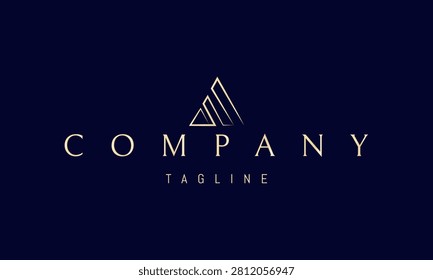A vector golden logo featuring a triangle shaped as a mountain symbolizing strength, stability, ambition and the pursuit of new heights.