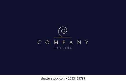Vector golden logo on which an abstract image of wood shavings.