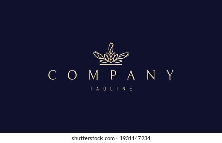 Vektor golden Logo, auf dem ein abstraktes Bild eines Blumenmusters von Rosen.