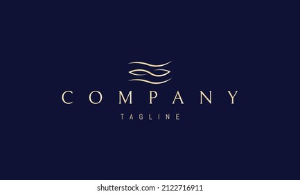 Vector golden logo on which an abstract image of two fish intertwined in the form of an infinity sign.