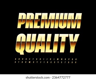 Vector golden logo Premuim Quality. Elegant modern Font. Chic glossy Alphabet Letters and Numbers