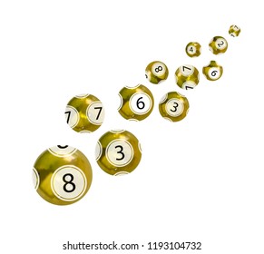 Vector Golden Lottery Balls, Different Numbers.