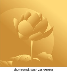 vector golden lotus flower in an elegant and luxurious style, suitable for use in all fields