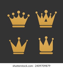 Vector golden luxury crown logo design illustration