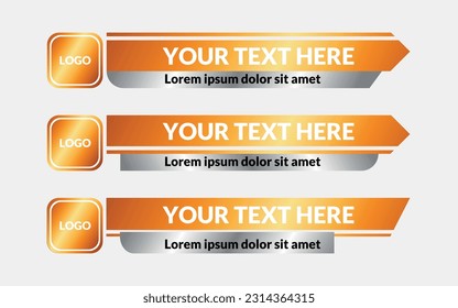 Vector golden luxury lower third frame title design vector