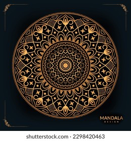 Vector golden luxury mandala background design template for use as elements and resources of Arabic patterns, wedding, and cultural decoration purpose